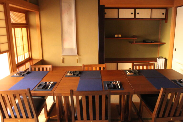 A photo of the tables and the chairs at the shop.