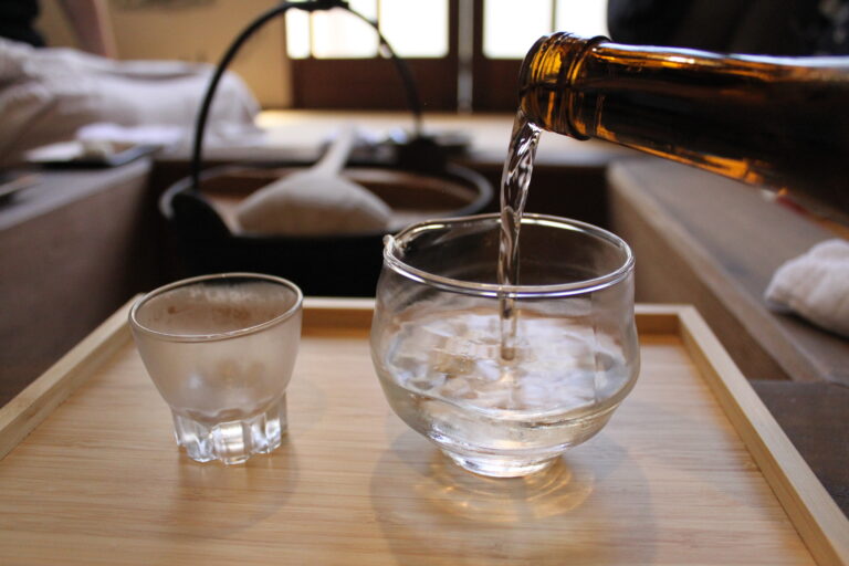 A photo of sake, Japanese rice wine.