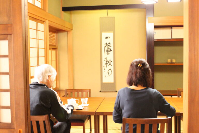 A photo of customers at our tea house.