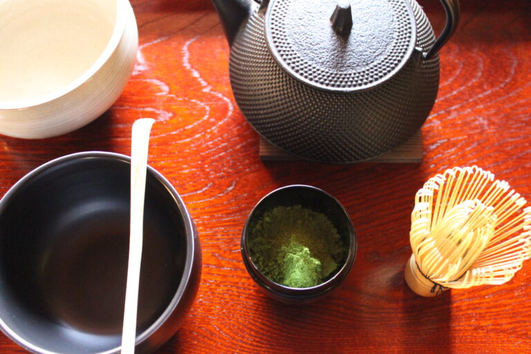 A photo of some matcha and tools.