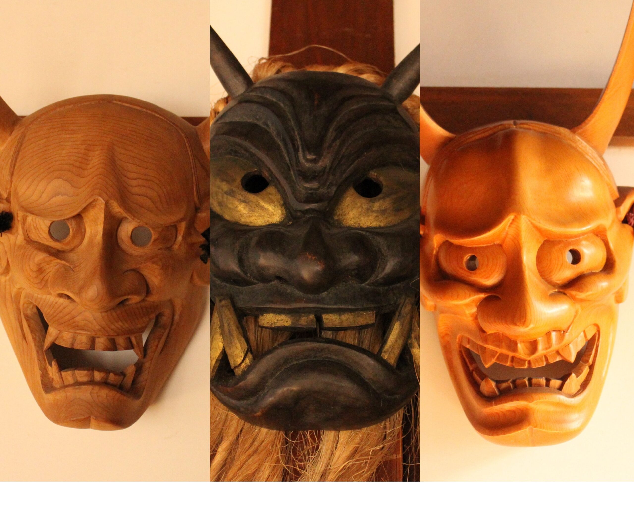 A photo of the demon masks.