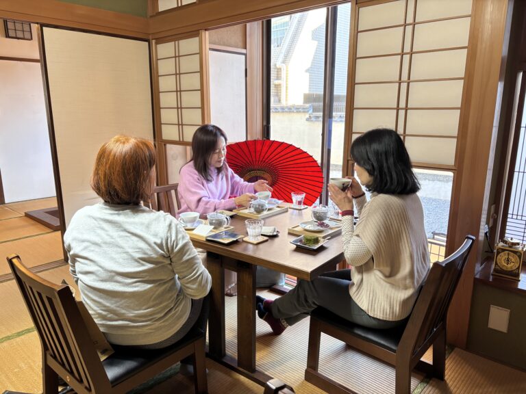 A photo of our guests enjoying the afternoon tea.