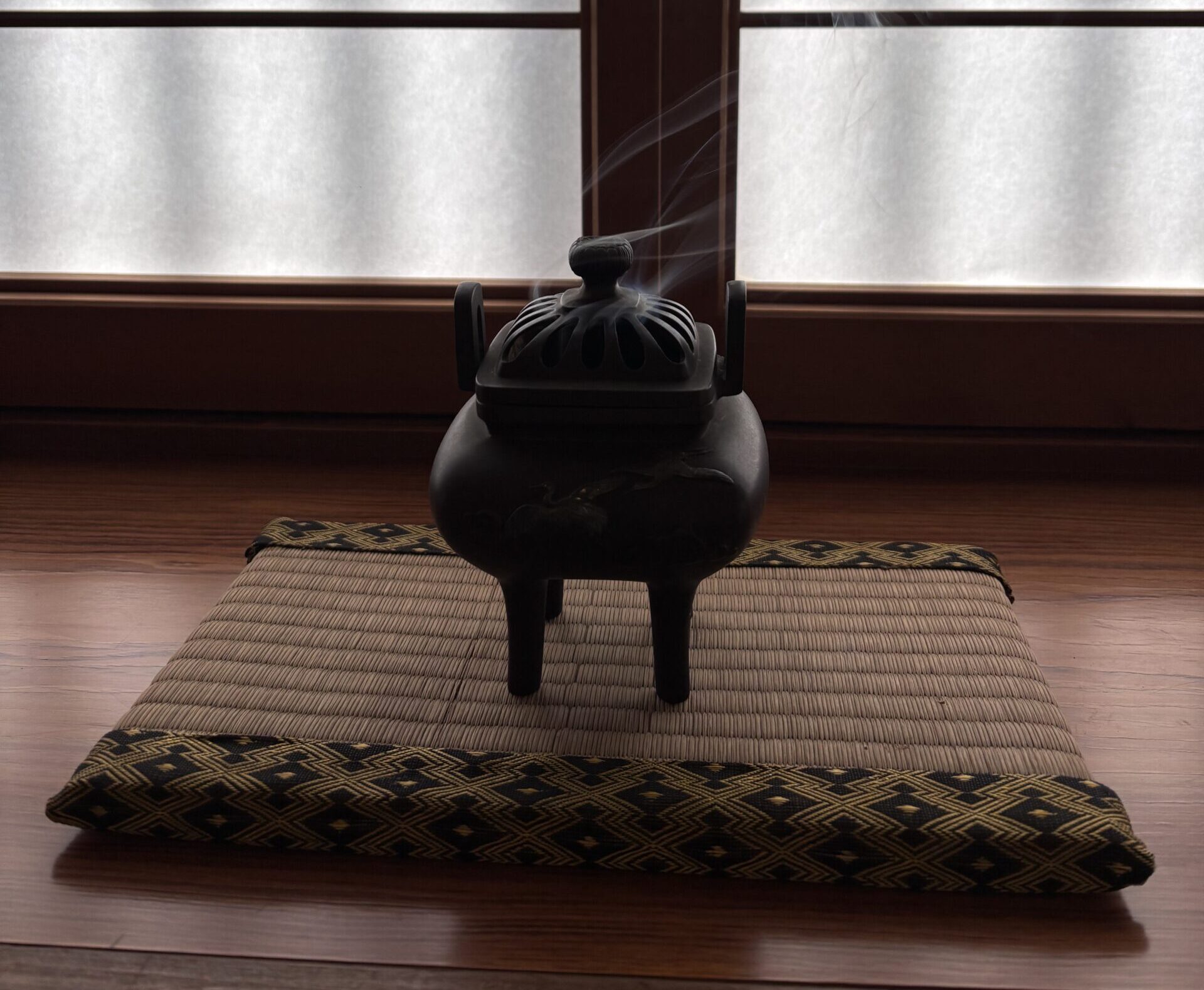 Photo of an incense burner at the entrance