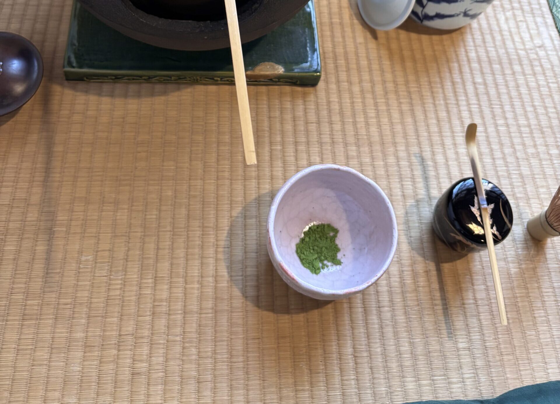 A photo of Sado, matcha tea ceremony utensils.