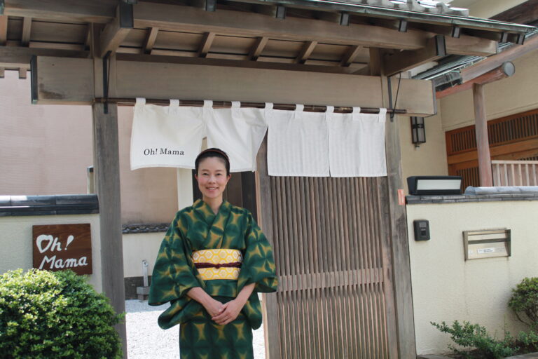 A photo of our salon gate and the manager.