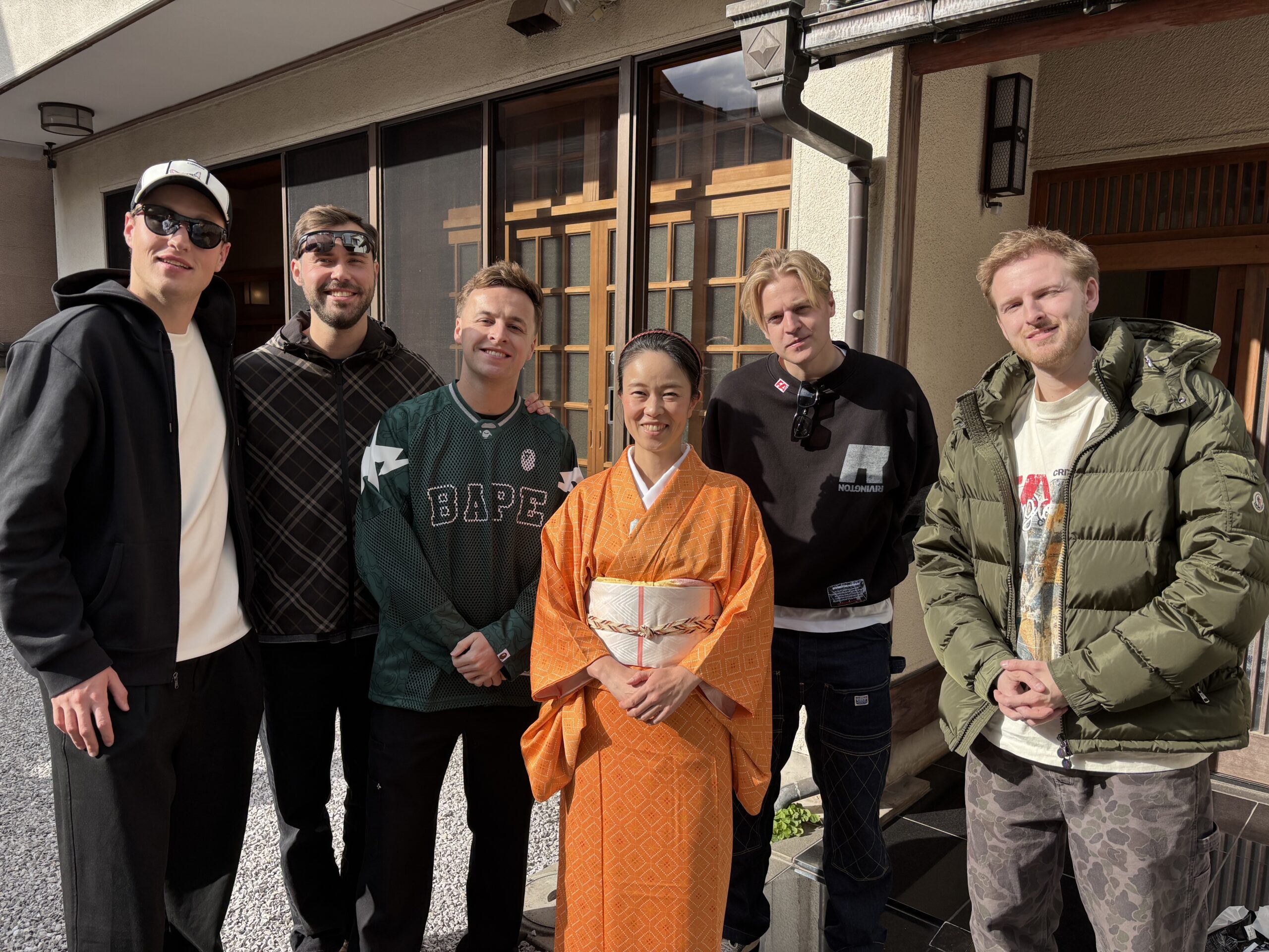 A photo of our guests and the manager.